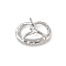 Brass Charms, Pretzel, with Jump Ring, Long-Lasting Plated, Rack Plating, Lead Free & Cadmium Free, Platinum, 12x15x3mm, Hole: 1.4mm
