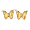 Brass Pave Faceted Glass Connector Charms, Cadmium Free & Nickel Free & Lead Free, Golden Tone Butterfly Links, Gold, 17.5x23x5mm, Hole: 0.9mm