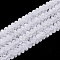 Synthetic Crackle Quartz Beads Strands, Rondelle, White, 8~8.5x4.5~6mm, Hole: 1.2mm, about 87pcs/strand, 15.5 inch