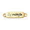 Beach Theme Rack Plating Brass Rectangle Connector Charms, Word Florida Links, Long-Lasting Plated, Cadmium Free & Lead Free, Real 18K Gold Plated, 5.5x21x2mm, Hole: 1.5mm