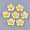 Foam Cabochons, with Sequins/ Paillettes and Polyester, Flower, Gold, 42~44x43~45x10~12mm, about 100pcs/bag