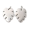 Non-Tarnish 304 Stainless Steel Pendants, with Jump Ring, Monstera Leaf Charm, Stainless Steel Color, 15x11.5x1.4mm, Hole: 3.2mm