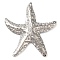 Anti-Tarnish 304 Stainless Steel Big Pendants, Starfish Charm, Stainless Steel Color, 50x46.5x5.5mm, Hole: 1.4mm