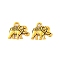 Vintage Elephant Charms, Tibetan Style Alloy Charms, Cadmium Free & Nickel Free & Lead Free, Antique Golden, 12x14x2.5mm, Hole: 1mm