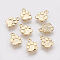 Brass Charms, Dog Paw Prints, Nickel Free, Real 18K Gold Plated, 9x6.5x1mm, Hole: 1mm
