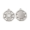Non-Tarnish 304 Stainless Steel Pendant Cabochon Settings, Polygon, Stainless Steel Color, Tray: 4mm, 18x15.5x1.5mm, Hole: 1.6mm