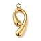 Ion Plating(IP) 304 Stainless Steel Pendants, Number 9 Charm, Golden, 26x11.5x3.5mm, Hole: 2.2mm