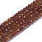 Cubic Zirconia Beads Strands, Faceted, Round, Dark Orange, 3x2.5~3mm, Hole: 0.3mm, about 114~141pcs/strand, 37cm