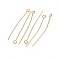 304 Stainless Steel Eye Pins, Golden, 34.7x0.6mm, Hole: 2mm