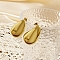 304 Stainless Steel Stud Earrings, Teardrop, Golden, No Size