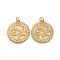 Brass Micro Pave Clear Cubic Zirconia Pendants, with Jump Rings, Long-Lasting Plated, Flat Round with Snake, Golden, 18.5x17.5x2mm, Hole: 2.7mm