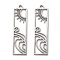 Non-Tarnish 304 Stainless Steel Pendants, Hollow, Rectangle with Sun Charm, Stainless Steel Color, 40.5x11x1.5mm, Hole: 2mm
