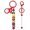 Baking Painted Alloy and Brass Bar Beadable Keychain for Jewelry Making DIY Crafts, with Lobster Clasps, Crimson, 15.8x2.4cm