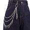 Punk Style Alloy with Aluminium Spiked Cone 3 Layered Chain Belts for Pants, Platinum, 350mm
