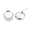304 Stainless Steel Brooch Cabochon Settings, Flat Round, Stainless Steel Color, 25.5mm