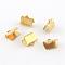 304 Stainless Steel Ribbon Crimp Ends, Golden, 8x8.5mm, Hole: 1.5mm