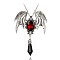 Gothic Vampire Pirate Skull Head Necklace - Halloween Bat Rose Flower Choker Set.