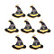 Light Gold Alloy Enamel Pendants, Cadmium Free & Nickel Free & Lead Free, Witch Hat with Star & Word GOOD WITCH, Black, 24.5x22x3mm, Hole: 1.8mm