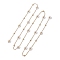 Flower Handmade Acrylic Imitation Pearl Beaded Link Chain, with 304 Stainless Steel Satellite Chains, Soldered, Golden, 11x4mm, about 3.18 Feet(0.97m)/pc