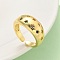 Brass Micro Pave Cubic Zirconia Adjustable Cuff Rings, Cadmium Free & Nickel Free & Lead Free, Star, Real 18K Gold Plated, 10mm, Inner Diameter: Adjustable