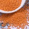MIYUKI Round Rocailles Beads, Japanese Seed Beads, 11/0, (RR473) Opaque Orange AB, 2x1.3mm, Hole: 0.8mm, about 1111pcs/10g