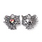 Rack Plating Alloy Glass Pendants, Cadmium Free & Lead Free & Nickle Free, Gunmetal Tone Spider Web & Heart Charms, Colorful, 26x25x5mm, Hole: 6x3mm