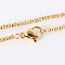 Ion Plating(IP) 304 Stainless Steel Cable Necklaces, with Lobster Claw Clasps, Golden, 17.7 inch(44.9cm), 2mm