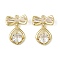 Brass Micro Pave Cubic Zirconia Pendants, Cadmium Free & Nickel Free & Lead Free, Bowknot, Real 14K Gold Plated, 19x13x4mm, Hole: 1.2mm