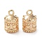 Brass Charms, Cadmium Free & Nickel Free & Lead Free, Bell with Heart Pattern, Real 18K Gold Plated, 8.5x5.5mm, Hole: 1.2mm