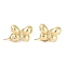 Brass Micro Pave Clear Cubic Zirconia Fold Over Clasps, Cadmium Free & Nickel Free & Lead Free, Bowknot, Real 18K Gold Plated, 21.5x15mm