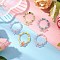 Glass Stretch Rings for Women, Butterfly, Mixed Color, US Size 8 1/2(18.5mm)