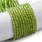 Natural Peridot Beads Stands, Faceted Table Cut Cube, 1.5~2.5x1.5~2.5x1.5~2mm, Hole: 0.4mm, about 183~186pcs/strand, 15.35~15.55''(39~39.5cm)