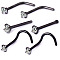 6Pcs 6 Style Clear Cubic Zirconia Nose Studs, 316 Surgical Stainless Steel Fishtail & L-shape & Nose Bone Rings, Nose Piercing Jewelry for Women, Electrophoresis Black, 7~8mm, Pin: 0.8mm, 1Pc/style