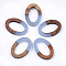 Resin & Walnut Wood Pendants, Oval, Light Sky Blue, 28.5x19.5x3~4mm, Hole: 1.8mm