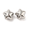 Rack Plating Alloy Beads, Cadmium Free & Nickel Free & Lead Free, Star, Platinum, 8x8.5x6.5mm, Hole: 2mm
