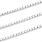 Spray Painted Brass Box Chains, Venetian Chains, with Spool, Unwelded, White, 2x2.5x2.5mm
