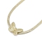Bowknot Brass Pendant Necklaces, Snake Chain Necklaces for Women, Real 14K Gold Plated, 16.14 inch(41cm)
