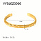 European & American Stylish Stainless Steel Cuff Bracelets for Women, Real 18K Gold Plated, Inner Diameter: 2-1/2 inch(6.2cm)