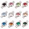 SUNNYCLUE 1 Box 24Pcs Rhinestone Connector Charm Rhinestone Connectors Stainless Steel Link Connectors Flat Round Linking Charms for Jewelry Making Charms Women DIY Necklace Bracelet Earring Crafts