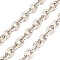 Oxidation Aluminum Cable Chains, Unwelded, with Spool, Platinum, 13x10x2.5mm, about 65.62 Feet(20m)/Roll