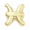 Brass Beads, Cadmium Free & Nickel Free & Lead Free, Twelve Constellations, Real 18K Gold Plated, Pisces, 19x16.5x5mm, Hole: 4x1.5mm