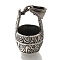 304 Stainless Steel Pendants, Barrel Charm, Antique Silver, 30x18mm, Hole: 9x4.5mm
