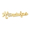 Brass Clear Cubic Zirconia Word Honduras Connector Charms, Rack Plating, Long-Lasting Plated, Lead Free & Cadmium Free, Real 18K Gold Plated, 12.5x41x2mm, Hole: 1.4mm