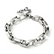 Non-Tarnish 304 Stainless Steel Box Chain Bracelet, Stainless Steel Color, 7-1/8 inch(18cm)