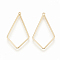 Brass Pendants, Quadrangle, Nickel Free, Real 18K Gold Plated, 28.5x15.5x1mm, Hole: 0.5mm
