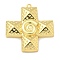 Rack Plating Brass Pendants, Long-Lasting Plated, Lead Free & Cadmium Free, Cross Charms, Real 18K Gold Plated, 35x32.5x5.5mm, Hole: 1.6mm