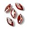 Cubic Zirconia Cabochons, Point Back, Horse Eye, FireBrick, 8x4x2mm