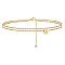 Heart Brass with Crystal Rhinestone Anklets, Golden, Letter R, 9-1/8 inch(230mm)