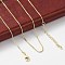 Brass Box Chain Necklaces for Women, With 304 Stainless Steel Lobster Clasp, Rack Plating, Lead Free & Cadmium Free, Long-Lasting Plated, Real 18K Gold Plated, 17.52x0.04 inch(44.5x0.1cm)