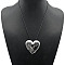 Alloy Pendant Necklace Round Heart Love Flower Fish Pendant Necklace, Silver